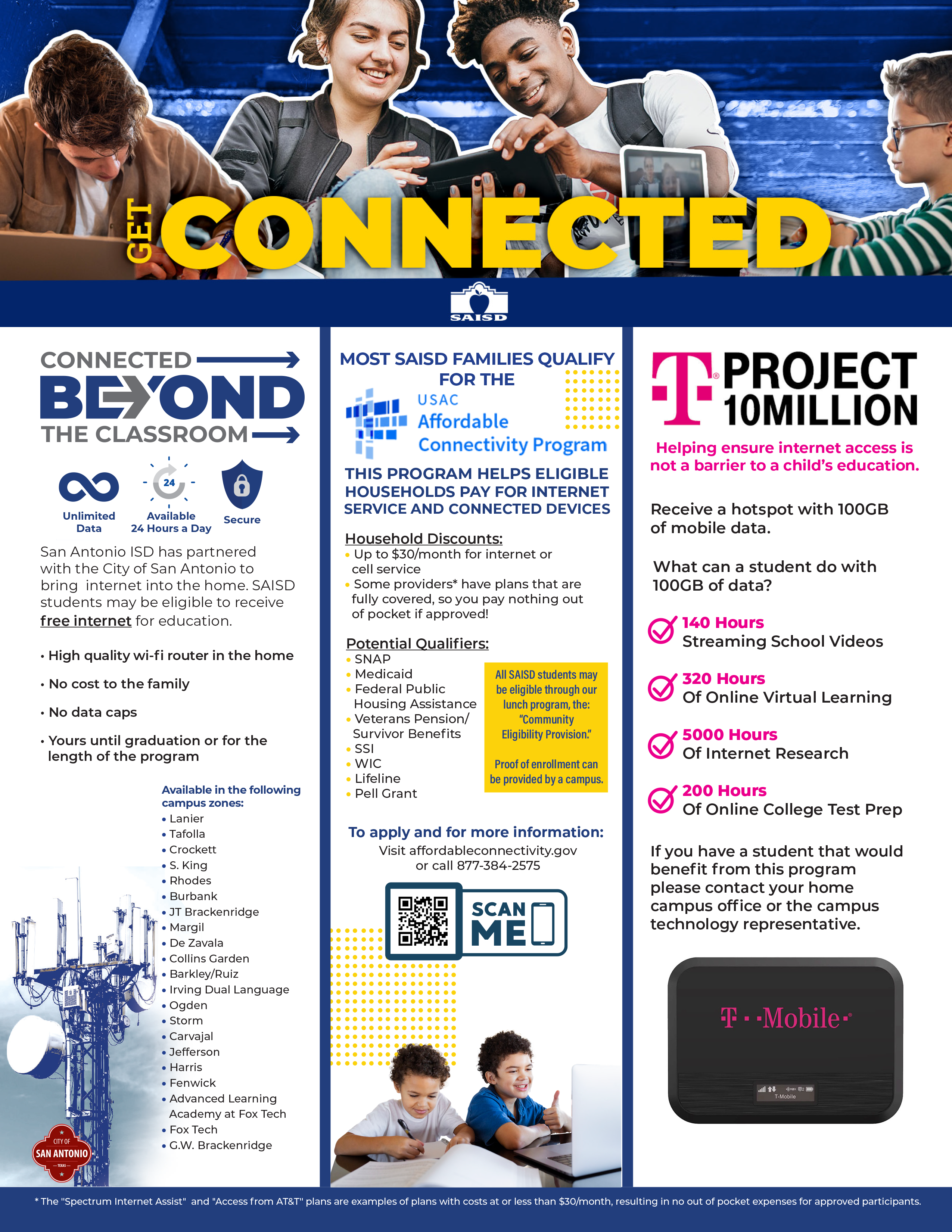 Image of get connected flyer with link to the website.