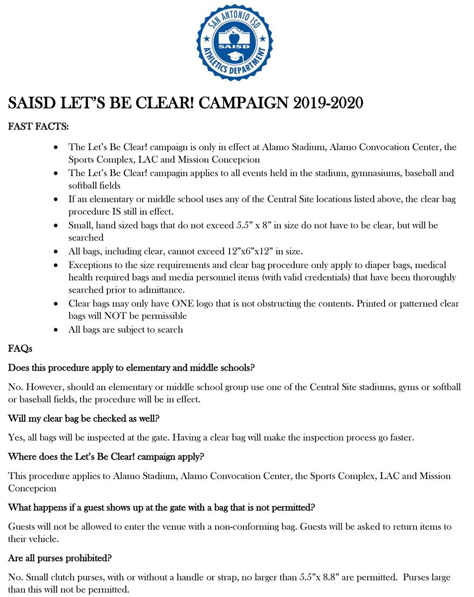 Let's be clear campaign flyer