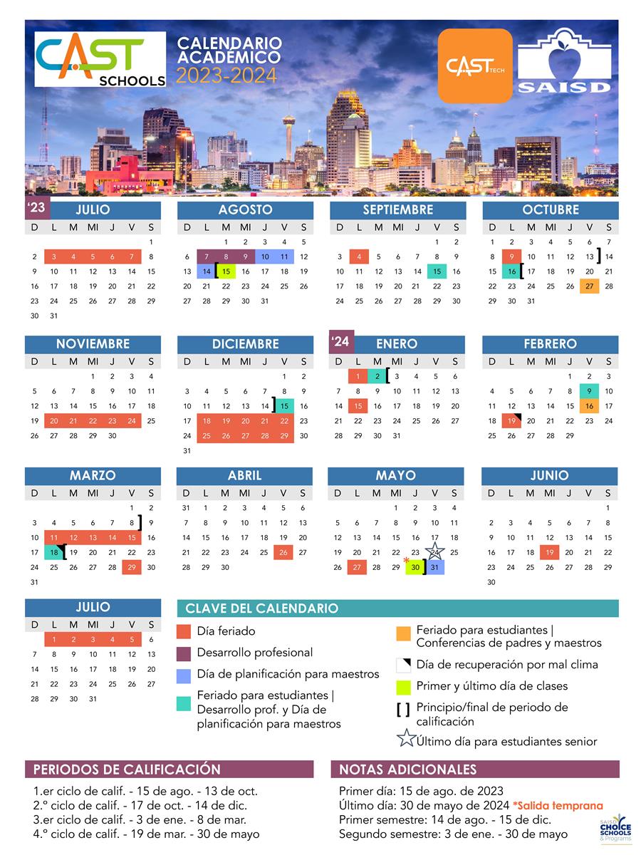 CAST School Instructional Calendar Spanish