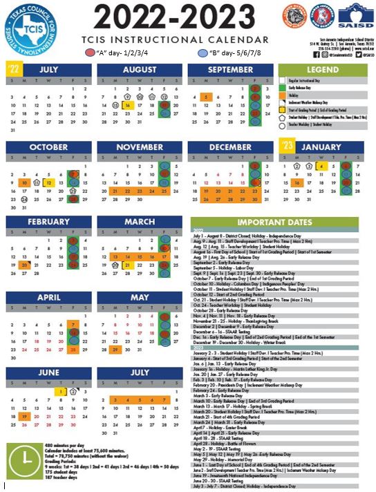 Thomas Jefferson High School - Calendar