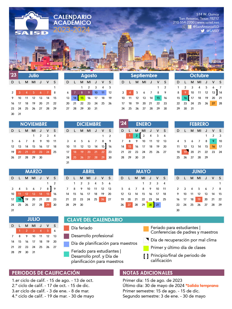 Kate Schenck Elementary School Calendar
