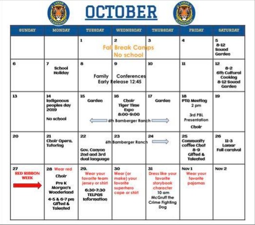 Lamar Elementary School Calendar
