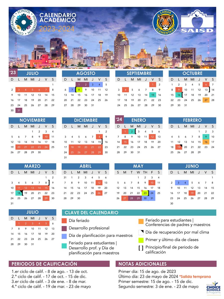 Instructional Calendar Spanish