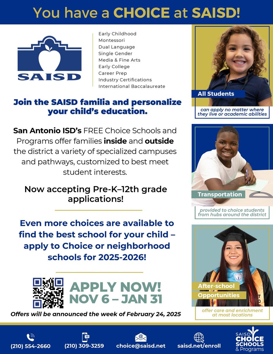 You have a choice at SAISD!